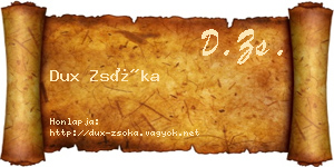 Dux Zsóka névjegykártya